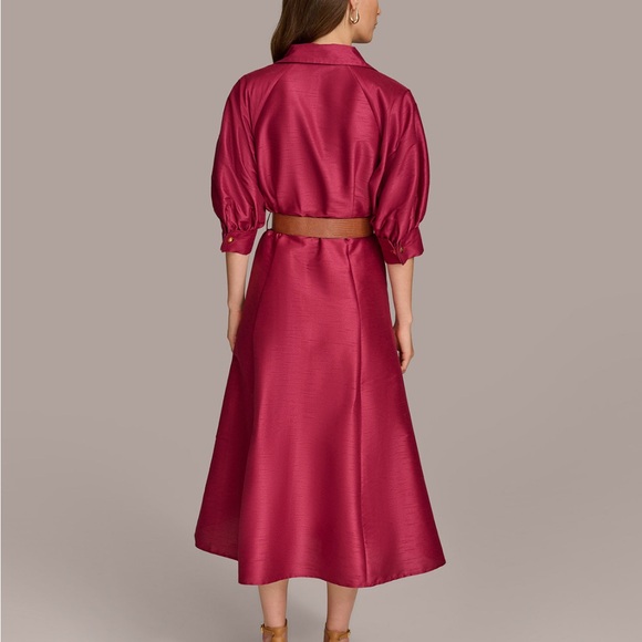 Donna Karan Elbow-Sleeve Belted Shirt Dress. Size 4. NWT - Picture 3 of 7